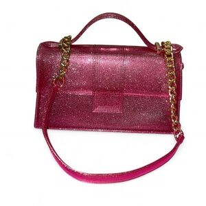 Forever 21 Glitter Jelly Handbag 💖 Pink w/ Gold Chain